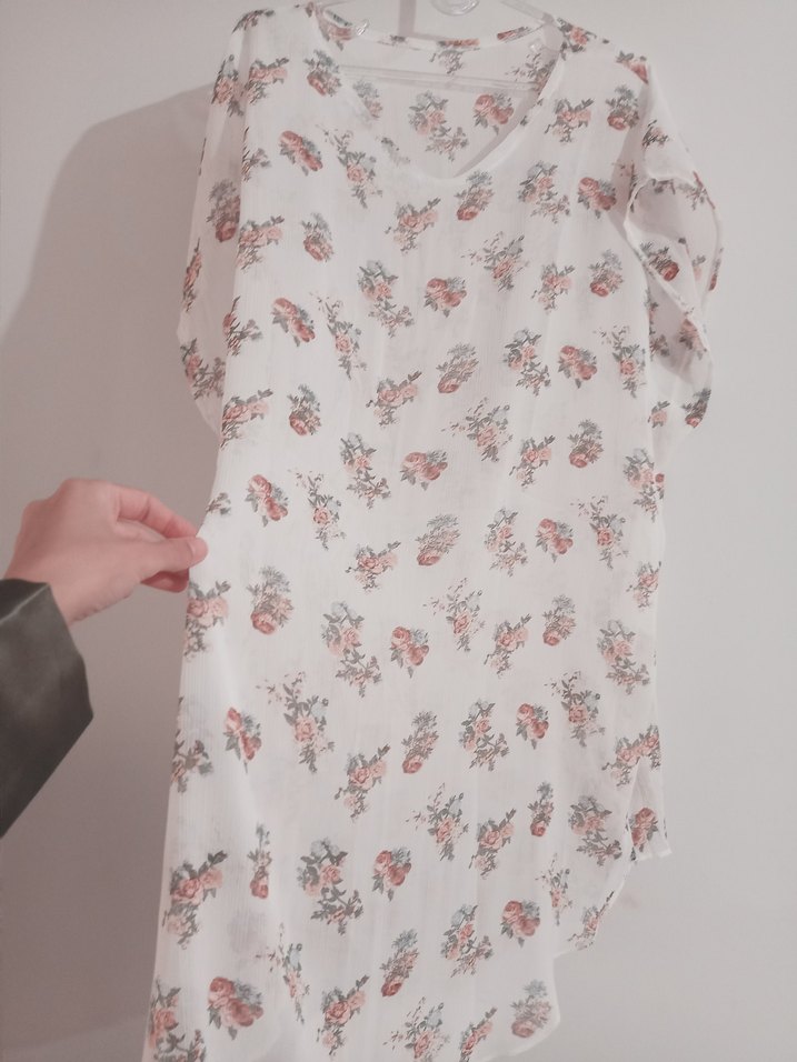 V Yaka Desenli Bohem Pareo - Görsel 2