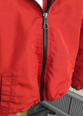 Turuncu Kapüşonlu Fermuarlı Erkek Çocuk Ceketi - Görsel 4