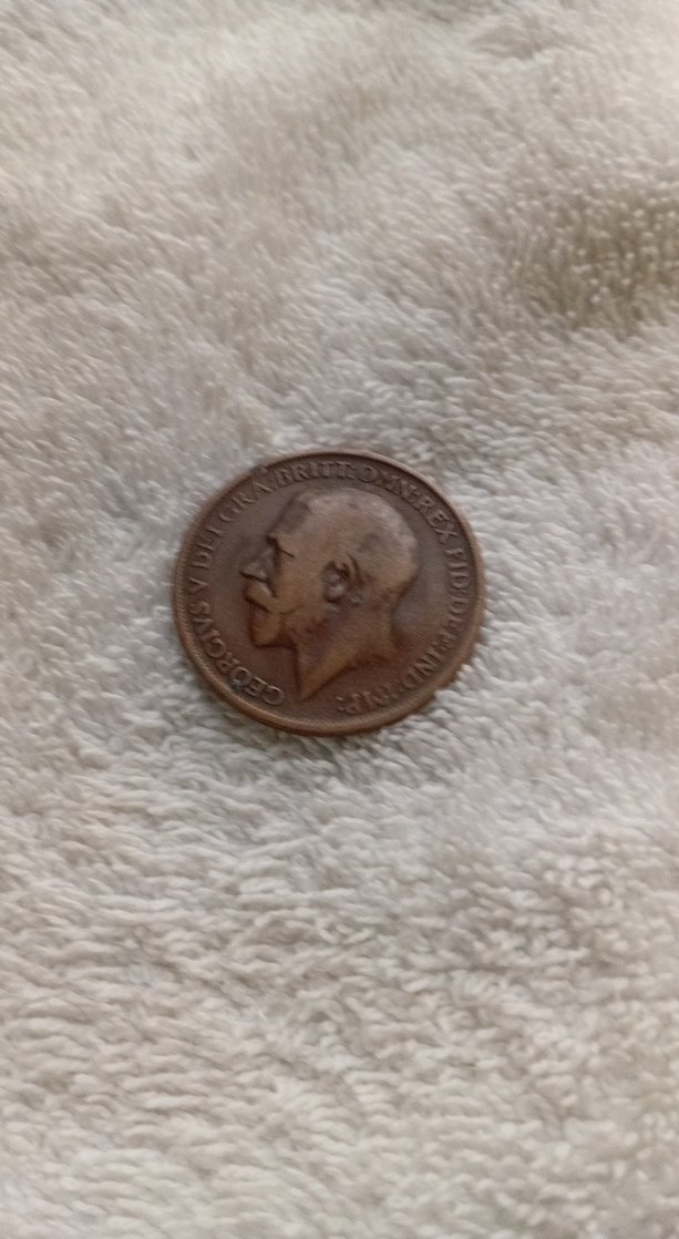 Vintage 1911 One Penny Rozet - Görsel 3