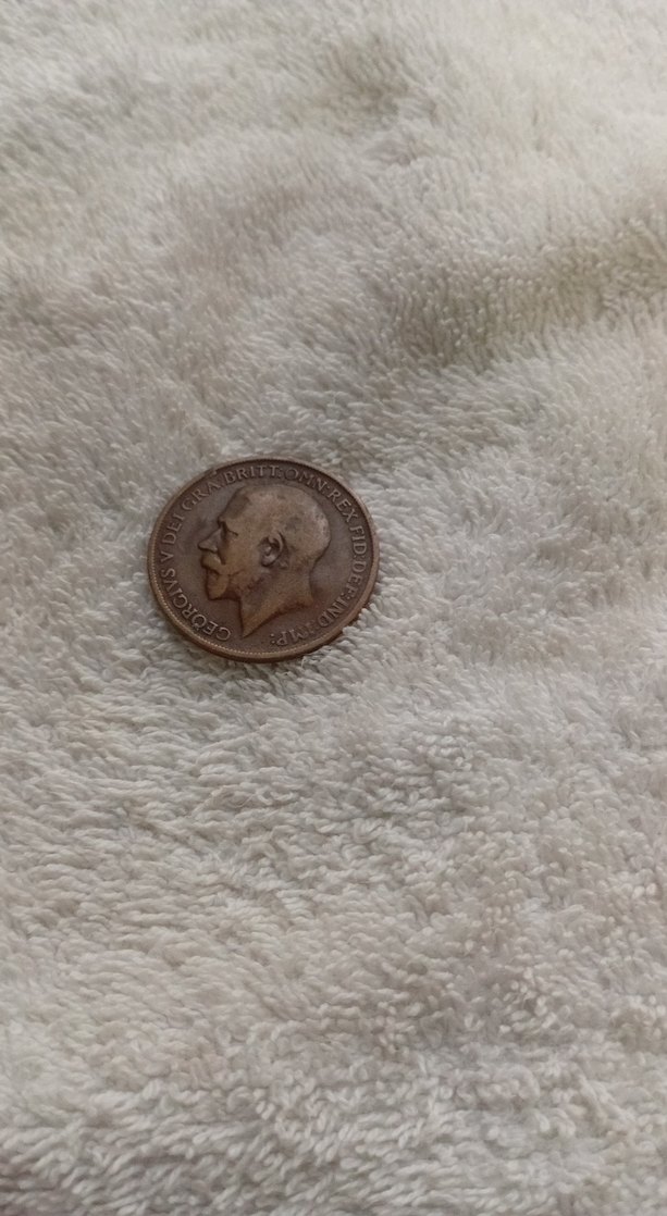 Vintage 1911 One Penny Rozet - Görsel 2