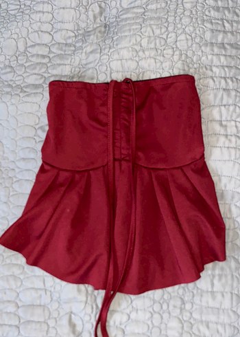 Bordo bluz boyundan bağlamalı - Görsel 2