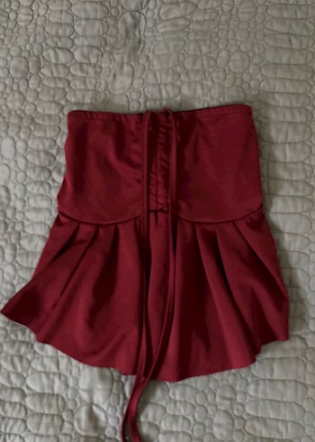 Bordo bluz boyundan bağlamalı - Görsel 3