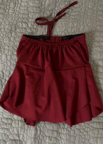 Bordo bluz boyundan bağlamalı - Görsel 4