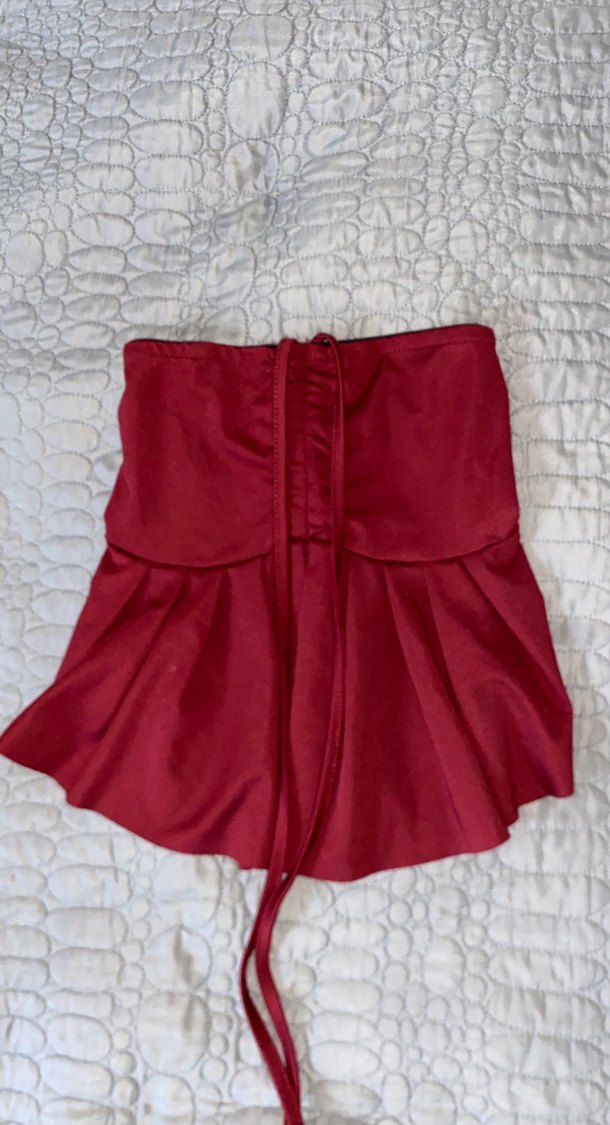 Bordo bluz boyundan bağlamalı - Görsel 2