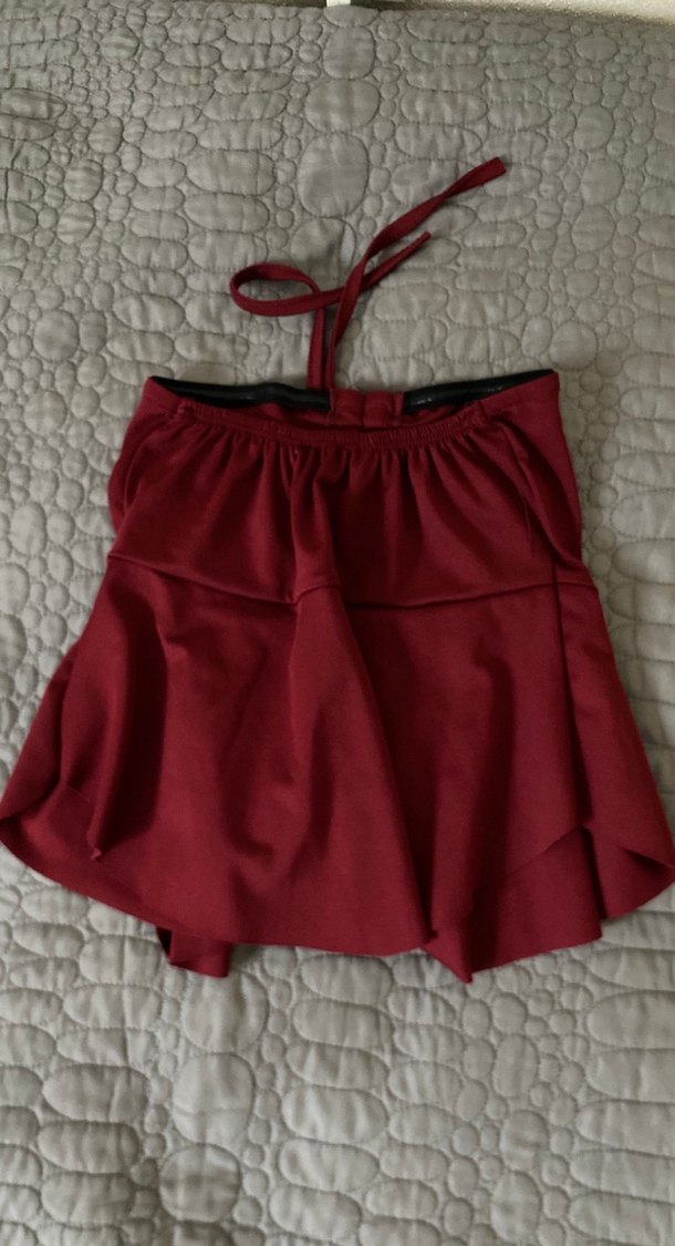 Bordo bluz boyundan bağlamalı - Görsel 4