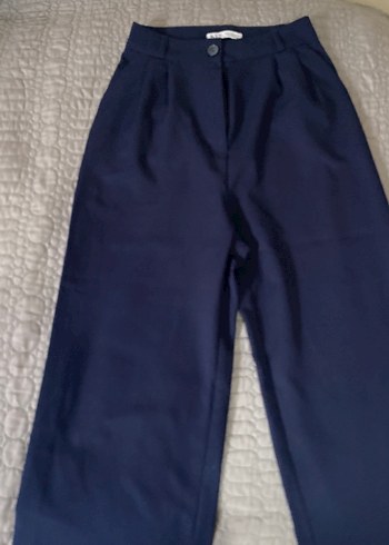 Kadın Lacivert Pilili Kumaş Pantolon - Görsel 2