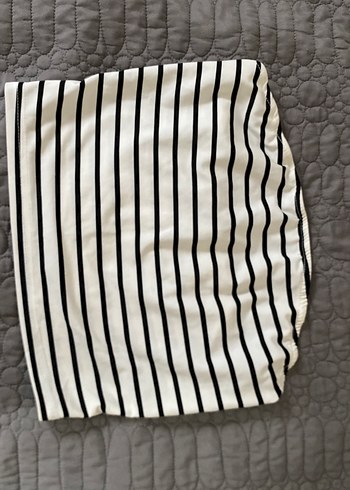 Çizgili straplez üst - Görsel 2