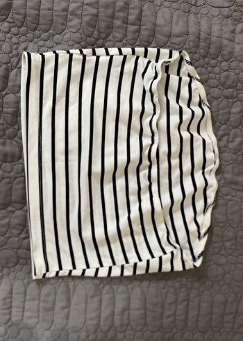 Çizgili straplez üst - Görsel 3