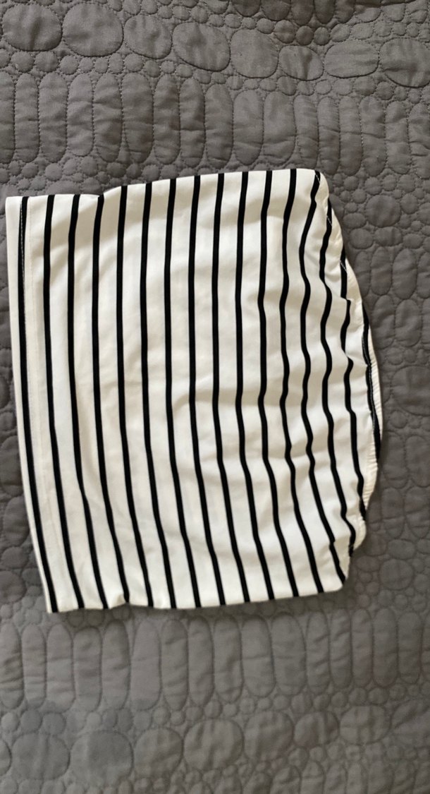 Çizgili straplez üst - Görsel 2