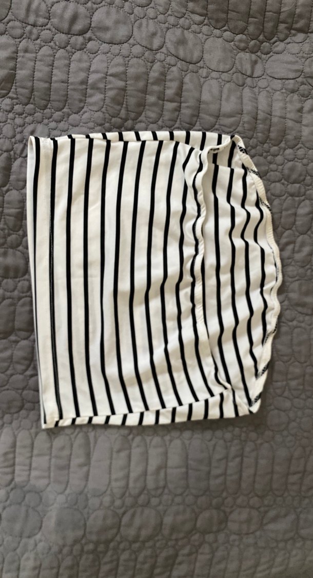 Çizgili straplez üst - Görsel 3