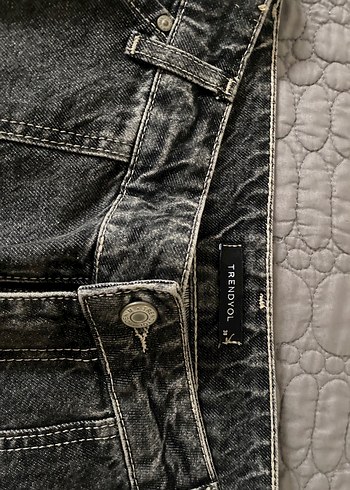 Gri Bol Kesim Kadın Denim Pantolon - Görsel 3