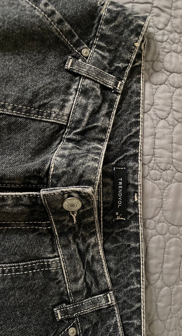 Gri Bol Kesim Kadın Denim Pantolon - Görsel 3