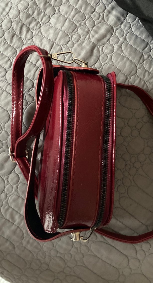 Kırmızı Zara Deri Kadın Çanta - Görsel 3