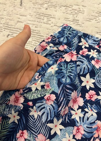 Çiçek Desenli Rahat Kesim Kadın Kumaş Pantolon - Görsel 4