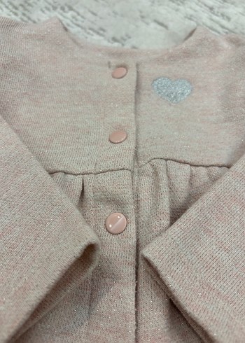 Kız Bebek Düğmeli Bej Hırka - Görsel 3