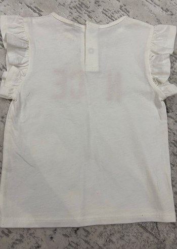 Kız Çocuk Beyaz Fırfırlı Tişört - Görsel 4