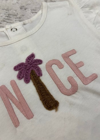 Kız Çocuk Beyaz Fırfırlı Tişört - Görsel 2