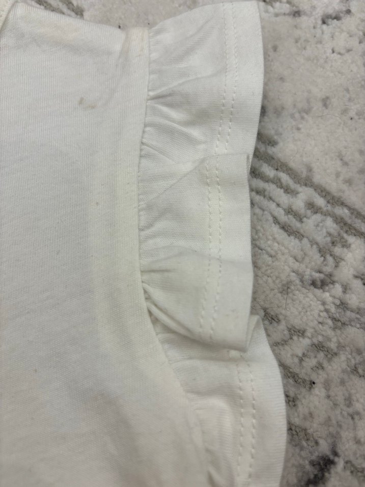 Kız Çocuk Beyaz Fırfırlı Tişört - Görsel 3