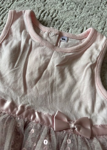 Kız Çocuk Pembe Dantel Detaylı Kolsuz Elbise - Görsel 4