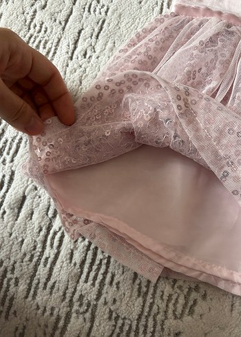 Kız Çocuk Pembe Dantel Detaylı Kolsuz Elbise - Görsel 3