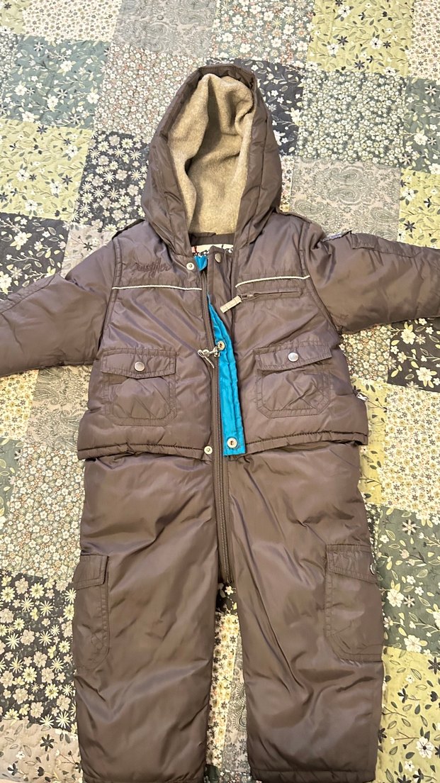 Gri Fermuarlı Bebek Kayak Tulumu - Görsel 4