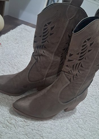 Bohem Tarzı vizon Süet Kadın Bot - Görsel 3