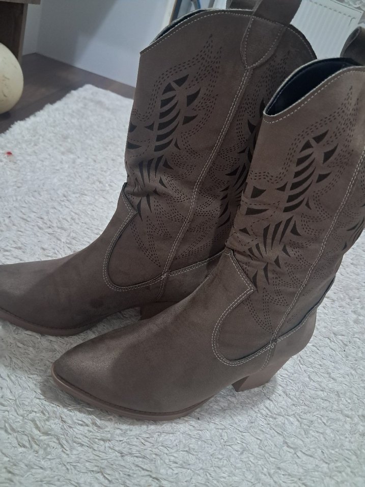 Bohem Tarzı vizon Süet Kadın Bot - Görsel 3