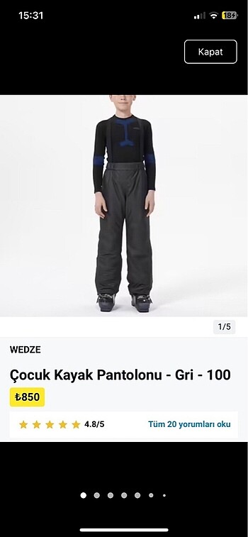 Wedze Çocuk Kayak Pantolonu