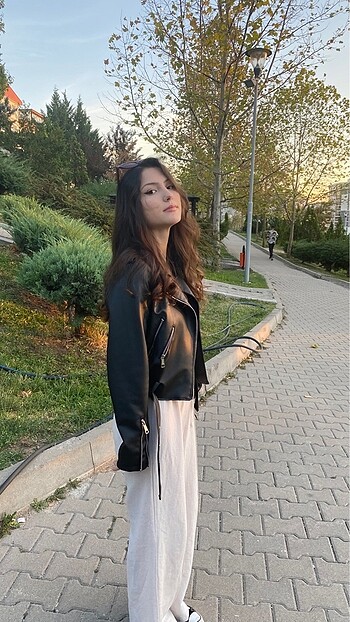m Beden Biker deri ceket