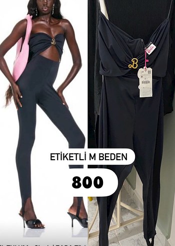 Siyah Askılı Midi Tulum Kemerli