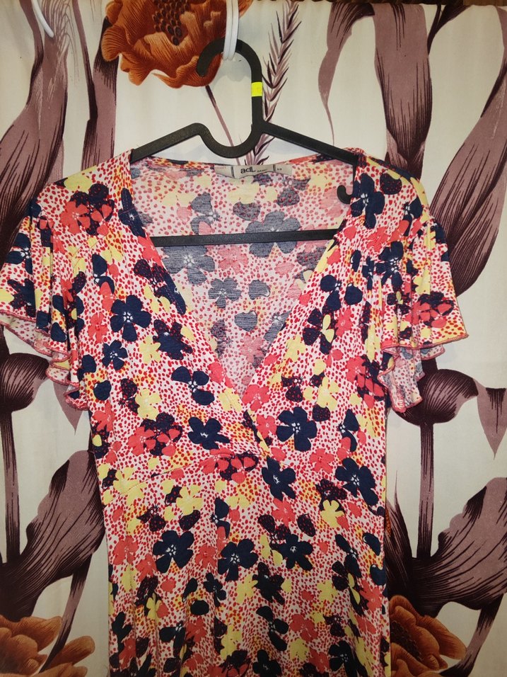 Renkli Batik Desenli Uzun Bohem Elbise - Görsel 2