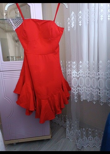 m Beden Kırmızı mini elbise 