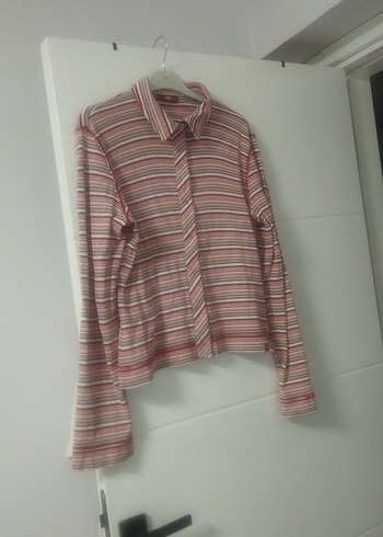 Pembe Çizgili Uzun Kollu Gömlek