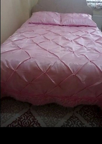 Pembe Düz Renk Yatak Örtüsü - Görsel 3