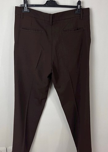 Düğmeli Koyu Kahverengi Erkek Kumaş Pantolon - Görsel 2