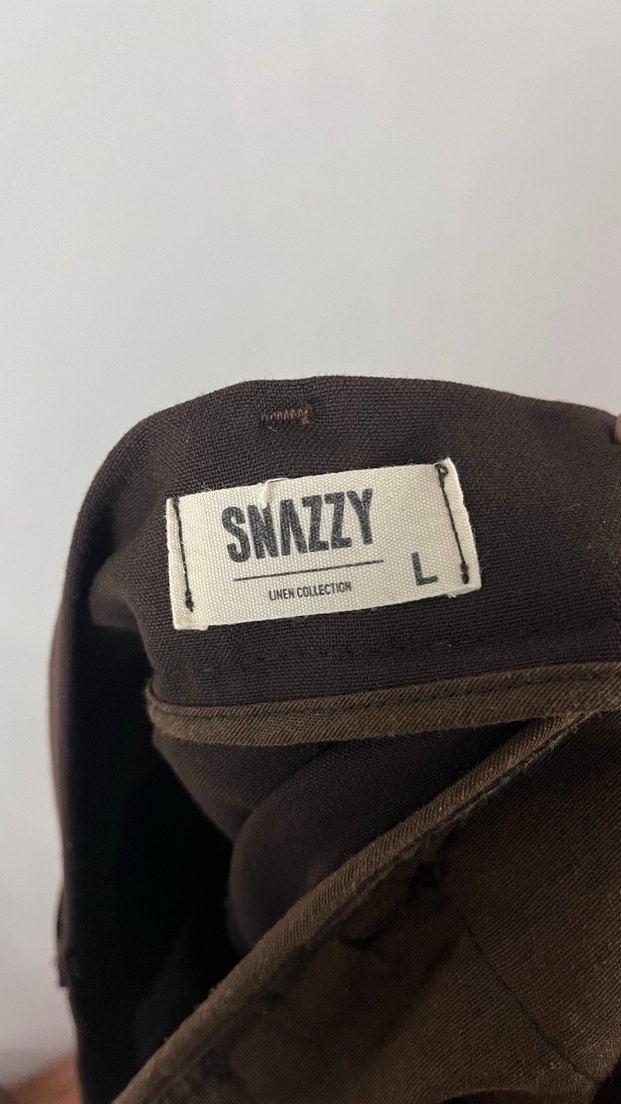 Düğmeli Koyu Kahverengi Erkek Kumaş Pantolon - Görsel 3