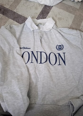 Gri Pamuklu Uzun Kollu sweat - Görsel 2