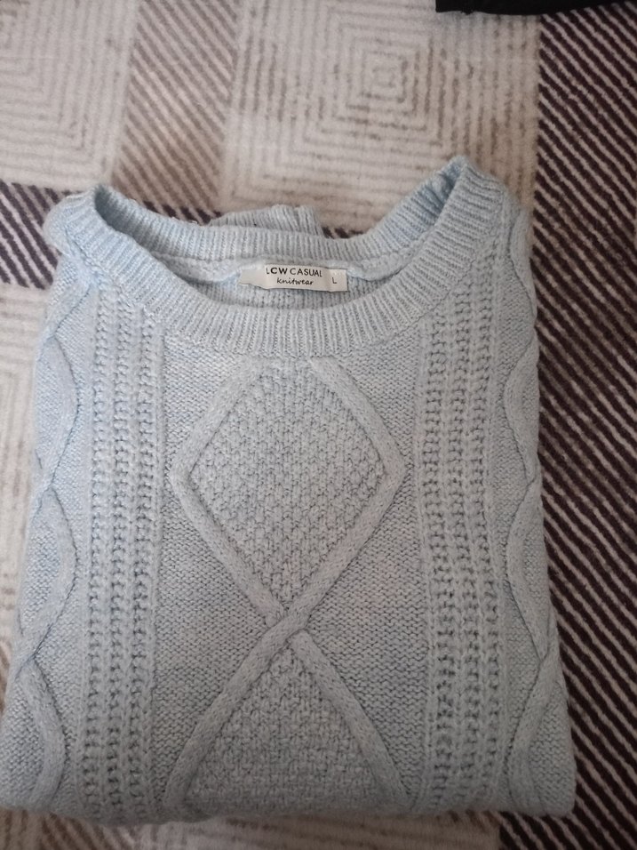 Gri Örgü Kadın Triko Kazak - Görsel 2