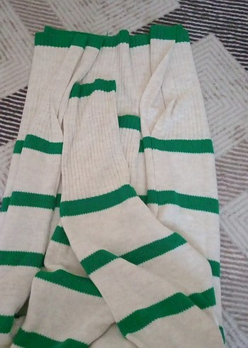 Yeşil Çizgili Kadın Triko Kazak - Görsel 2