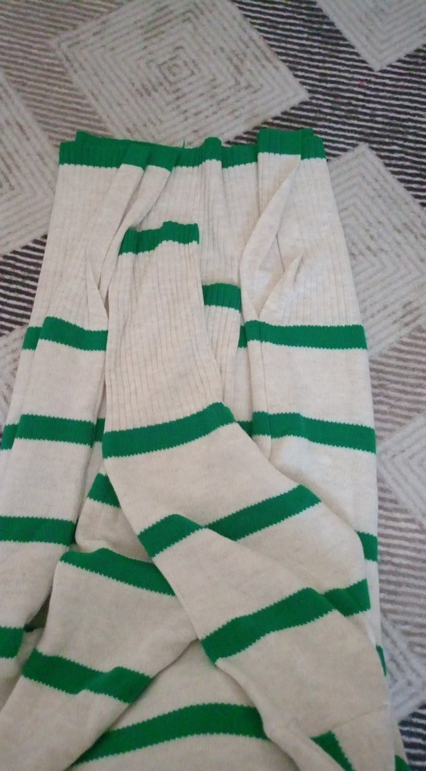 Yeşil Çizgili Kadın Triko Kazak - Görsel 2