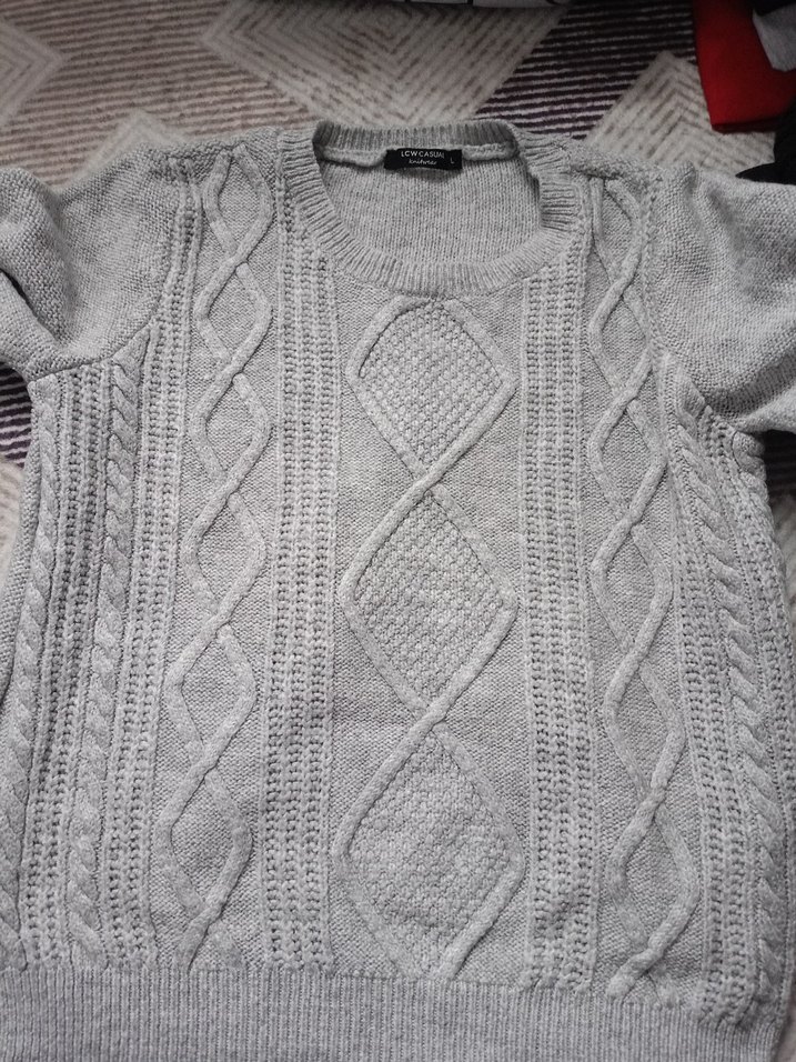 Gri Örgü Kadın Kazak - Görsel 2