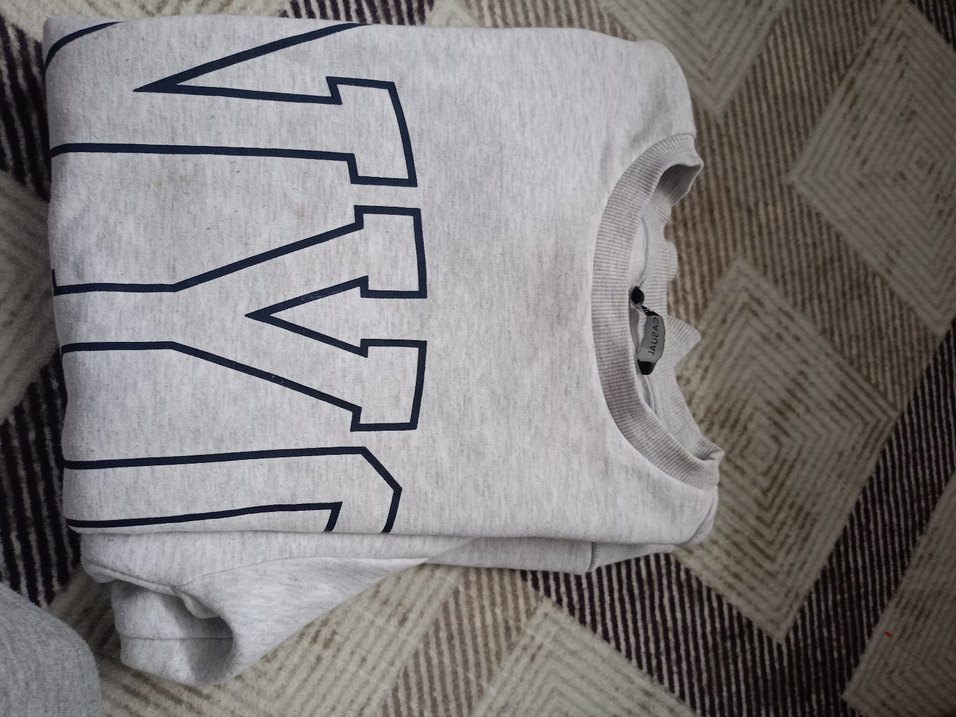 Gri uzun Kollu NYC Baskılı Sweatshirt - Görsel 3