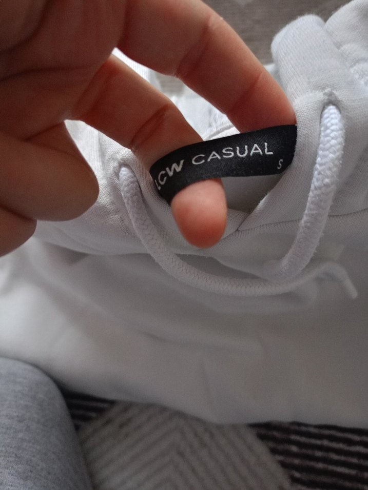 beyaz kapşonlu sweat - Görsel 2