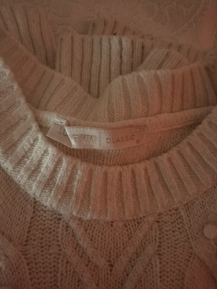 Beyaz Örgü Bohem Kazak - Görsel 2