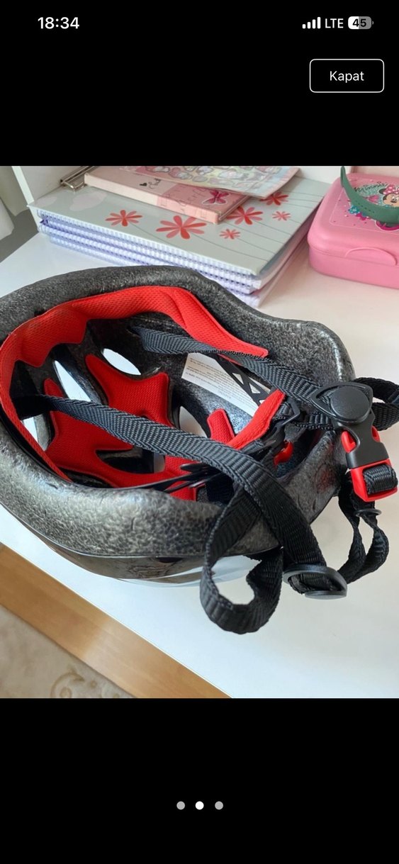 Mavi Siyah Desenli Biker Kask - Görsel 2