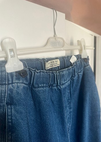 36 Beden lacivert Renk Kadın Koyu Mavi Bel Detaylı Salaş Denim Pantolon