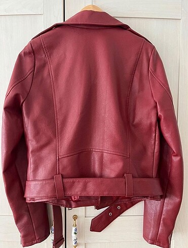 36 Beden bordo Renk Pull&Bear Deri Biker Ceket