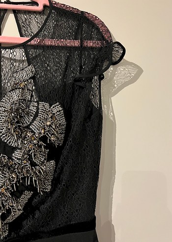 Ipekyol&Zeynep Tosun Dantel Detaylı Siyah Gece Elbisesi - Görsel 6