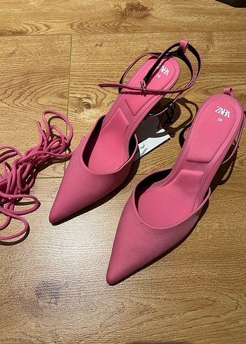 Zara İpli Topuklu Ayakkabı - Görsel 3