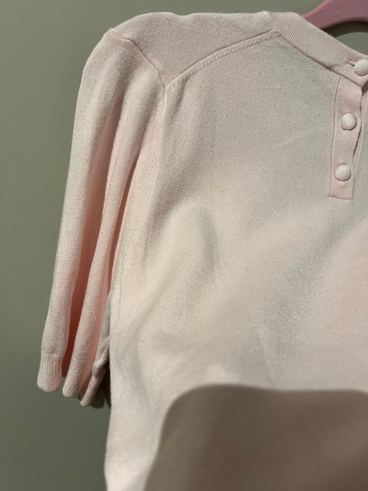 Zara Kısa Kollu Pembe Triko - Görsel 5